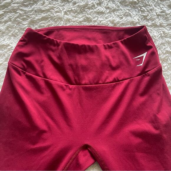 GymShark Training Cropped Leggings Burgundy Size Medium - Picture 4 of 7